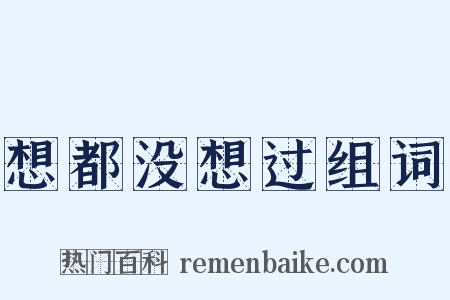 想都没想过组词是什么意思的图片